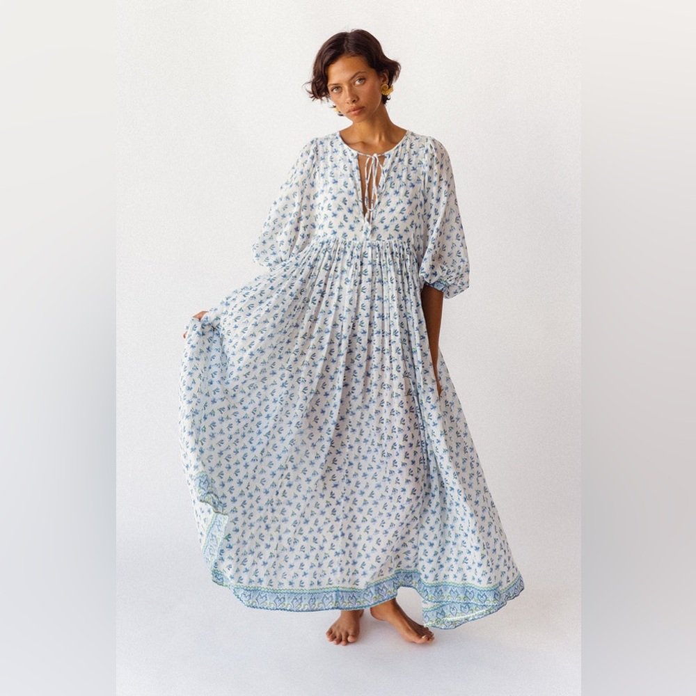 Daughters of India Kyra Maxi Dress in Azure